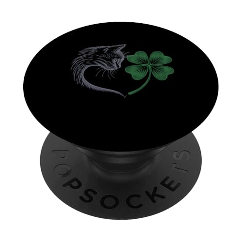 Patrick's Day Katzenliebhaber Lucky Four Leaf Clover Irish PopSockets Klebender PopGrip von Holiday 365