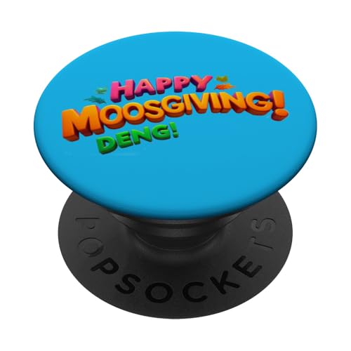 Fröhliches MoosGiving! DENG! Lustiges Moo Deng Baby Nilpferd Thanksgiving PopSockets Klebender PopGrip von Holiday MOO DENG Bouncy Pork Thai Baby Pygmy Hippo