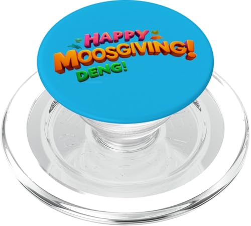 Fröhliches MoosGiving! DENG! Lustiges Moo Deng Baby Nilpferd Thanksgiving PopSockets PopGrip für MagSafe von Holiday MOO DENG Bouncy Pork Thai Baby Pygmy Hippo