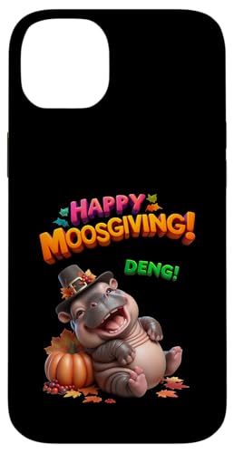 Hülle für iPhone 14 Plus Fröhliches MoosGiving! DENG! Lustiges Moo Deng Baby Nilpferd Thanksgiving von Holiday MOO DENG Bouncy Pork Thai Baby Pygmy Hippo