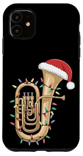 Hülle für iPhone 11 Tuba Weihnachtsbeleuchtung Festlicher Musiker von Holiday Music Vibes