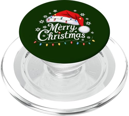 Frohe Weihnachten Lichter Rot Weihnachtsmann Hut Xmas Familie Weihnachten PopSockets PopGrip für MagSafe von Holiday Season Graphic Christmas Shirts