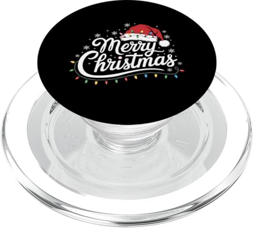 Frohe Weihnachten Lichter Rot Weihnachtsmann Hut Xmas Familie Weihnachten PopSockets PopGrip für MagSafe von Holiday Season Graphic Christmas Shirts