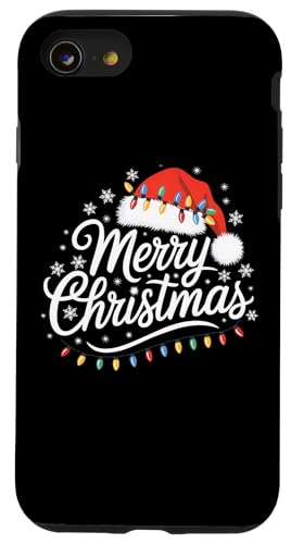 Hülle für iPhone SE (2020) / 7 / 8 Frohe Weihnachten Lichter Rot Weihnachtsmann Hut Xmas Familie Weihnachten von Holiday Season Graphic Christmas Shirts