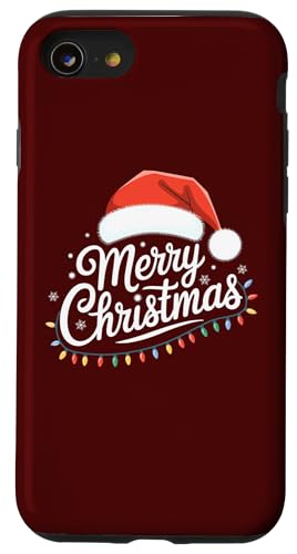 Hülle für iPhone SE (2020) / 7 / 8 Frohe Weihnachten Lichter Rot Weihnachtsmann Hut Xmas Familie Weihnachten von Holiday Season Graphic Christmas Shirts