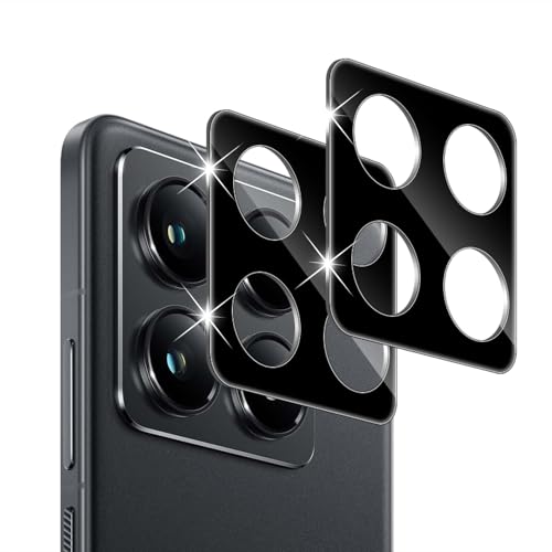 Holilo Kameraschutz für Panzerglas Kamera Schutzfolie für Xiaomi 14T Pro 5G, 2 Stück Anti-Kratzen 9H Härte LinseBlasenfrei Displayschutzfolie Hartglas Kameraschutz-Schwarz von Holilo