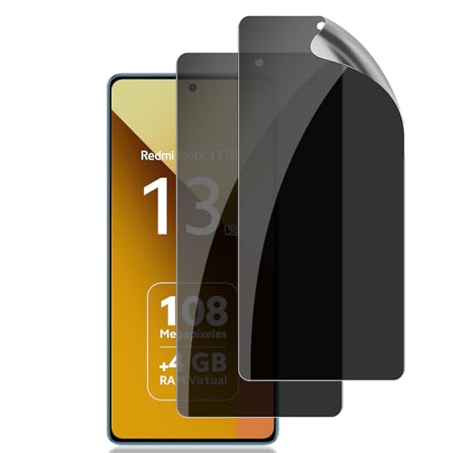 Holilo für Xiaomi Redmi Note 13 5G Sichtschutz Schutzfolie für Flexibles Bildschirm,2 Stück Anti-Spy Privacy Sichtschutzfolie 9H Härte schützen Displayschutzfolie Schwarzer Rand Privacy Schutzglas von Holilo