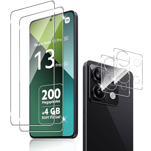Holilo für Xiaomi Redmi Note 13 Pro 5G/Poco X6 5G für Panzerglas Schutzfolie und Kamera Schutzfolie,[2+2 Stück] 9H Härte Anti-Kratzen Anti-Blasenfrei Panzerfolie Schutzfolie Displayschutzfolie von Holilo