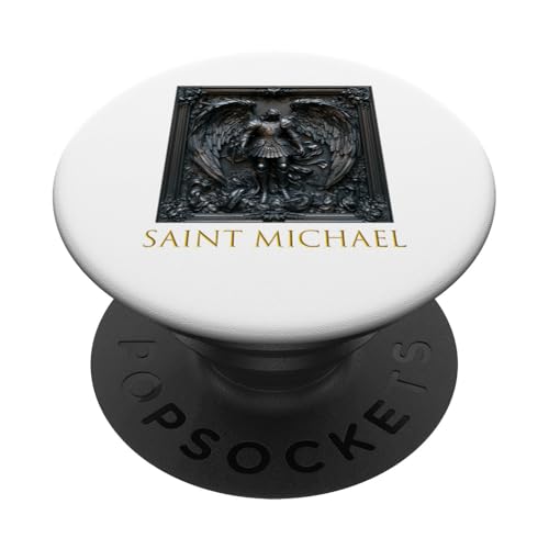 Heiliger Erzengel Michael im Gothic-Stil PopSockets Klebender PopGrip von Holy Art