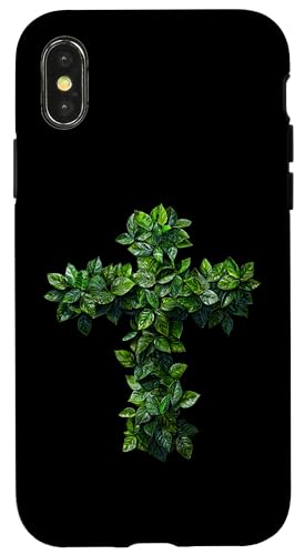 Hülle für iPhone X/XS Blattkreuz mit lebendigem natürlichem Design von Holy Art