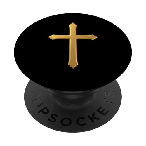 Klassisches goldenes Kreuz Emblem mit zeitlosem Design PopSockets mit austauschbarem PopGrip von Holy Art