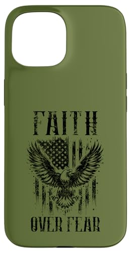 Hülle für iPhone 15 USA-Flagge, patriotisches amerikanisches Geschenk, USA, Glaube über Angst, Gebet von Holy Bible Prayer Spiritual Christian Shirts