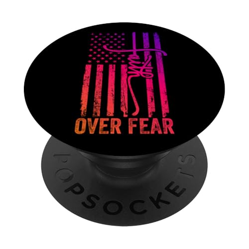 USA-Flagge, patriotisches amerikanisches Geschenk, USA, Glaube über Angst, Gebet PopSockets Klebender PopGrip von Holy Bible Prayer Spiritual Christian Shirts