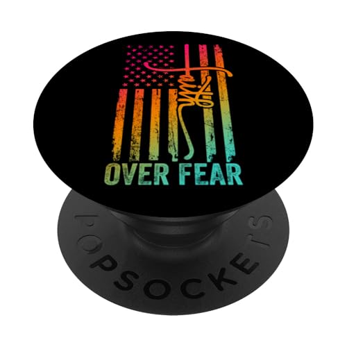 USA-Flagge, patriotisches amerikanisches Geschenk, USA, Glaube über Angst, Gebet PopSockets Klebender PopGrip von Holy Bible Prayer Spiritual Christian Shirts