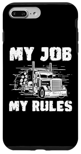 Hülle für iPhone 7 Plus/8 Plus My Job My Rules Log Transporter Log Trucker von Holztransporter Baumstammtransporter Designs