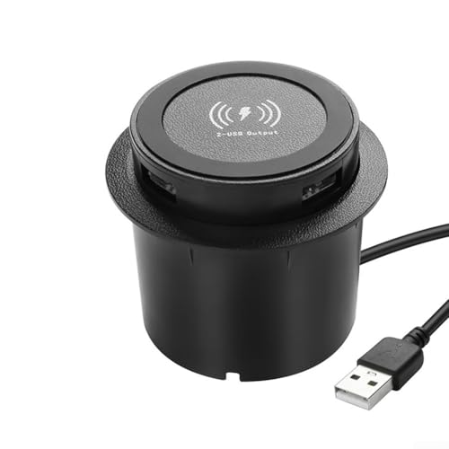 HomeVortex 3-in-1 Schnellladestation für Smartphone, Smartwatch, Ohrhörer – kompakte Desktop-USB-Buchse mit Pop-Up-Design für Schreibtisch und Nachttisch, Schwarz von HomeVortex