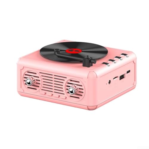 Tragbarer Radio-CD-Player, eingebauter Lautsprecher, immersiver Surround-Sound, tiefer Bass, langlebig, für Versammlungen zu Hause im Freien (Rosa) von Homefurnishmall