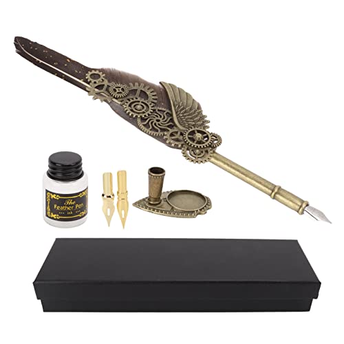 Homepatche Federstift-Tinten-Set, Vintage-Stil, glänzendes Schreiben, Edelstahlfeder, verschleißfest, ideales Geschenk von Homepatche