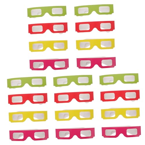 Homoyoyo 20 Stück 3 3D Sichtbrillen 3D Kartonbrillen Anaglyphenbrillen 3D Filme Brillen von Homoyoyo