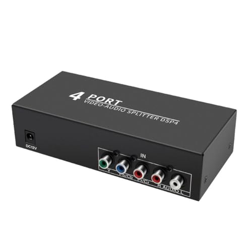 HondoKet AV Component Video Audio Splitter 1 in 4 Out, 4-Wege YPbPr Component Audio AV Splitter AV Video Switch Box; für DVD EU-Stecker von HondoKet