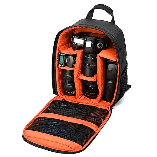 HondoKet Multifunktionaler Kamerarucksack, wasserdichte Outdoor-Kameratasche für Wanderungen, Reisen, Sprots-Orange von HondoKet