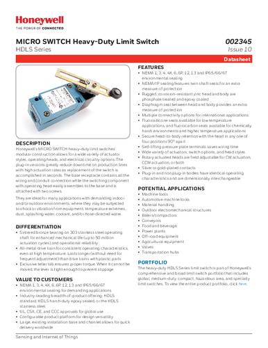 Honeywell SPS LSYJC1A-7M Endschalter 1St. von Honeywell SPS