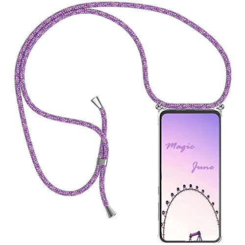 HongMan Handykette Handyhülle für iPhone XR mit Band - Transparent Handy-Kette Handy Hülle mit Kordel zum Umhängen Handyanhänger Halsband Lanyard Case - Lila von HongMan