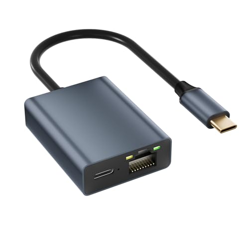 USB C auf Ethernet Adapter 1000Mbps, USB-C auf RJ45 LAN Ethernet Netzwerk Adapter mit 100W Ladeanschluss Typ-C 100/1000Mbps Netzwerk Adapter Ethernet Adapter für Fire TV Stick/Phone/MacBook Air/Pro von Honpzz