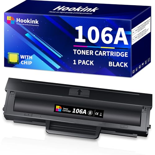 106A W1106A Toner Kompatibel für HP 106A Toner für HP Laser 107w 107a 107r MFP 135a 135r 135w 135wg 137fnw 137fwg (1 Schwarz) von Hookink