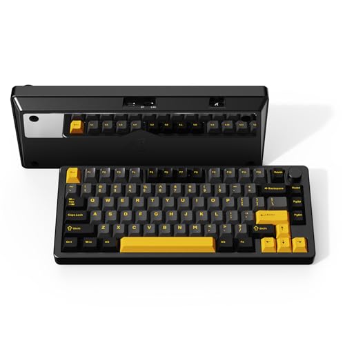 ATTACK SHARK X Hoopond X86 Kabellose mechanische Tastatur,Vollaluminium-CNC,Bluetooth/2,4Ghz/USB-C, 75% Knopfsteuerung 4000mAh Gaming-Tastatur,Hot-Swap-fähiger linearer Schalter für PC/Win/Mac–Schwarz von Hoopond