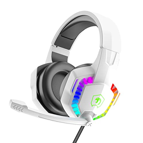 RGB-Gaming-Headset, 5.1-Kanal-Stereo-Surround-Sound, 3,5 mm kabelgebunden, LED, Over-Ear-Komfort-Kopfhörer mit Geräuschunterdrückung und Inline-Lautstärkeregler für PC, Xbox One, PS5, Laptop, Mac, RGB-Gaming-Headset, 5.1-Kanal-Stereo-Surround-Sound, 3,5 mm kabelgebunden, LED, Over-Ear-Komfort-Kopfhörer mit Geräuschunterdrückung und Inline-Lautstärkeregler für PC, Xbox One, PS5, Laptop, Mac, von Hoopond