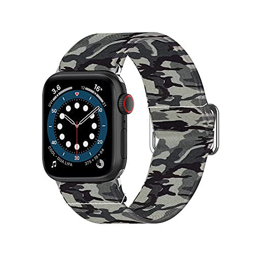 Hoopyeecase Einstellbar Elastisch drucken Armband Kompatibel mit Apple Watch Elastisch Armband 38mm 40mm iWatch Series SE/6/5/4/3/2/1 von Hoopyeecase