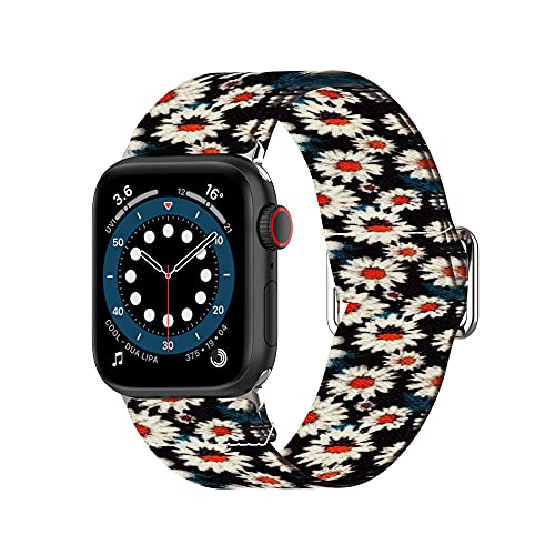 Hoopyeecase Einstellbar Elastisch drucken Armband Kompatibel mit Apple Watch Elastisch Armband 38mm 40mm iWatch Series SE/6/5/4/3/2/1 von Hoopyeecase