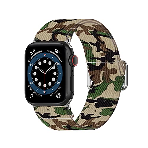 Hoopyeecase Einstellbar Elastisch drucken Armband Kompatibel mit Apple Watch Elastisch Armband 42mm 44mm iWatch Series SE/6/5/4/3/2/1 von Hoopyeecase