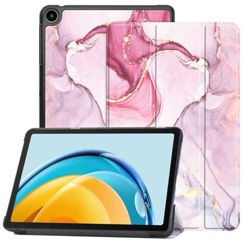 Hoozey - Hülle kompatibel mit Apple iPad 10 (2022) - Marmordruck - Kunstleder Tablet Case Schutzhülle - Rosa von Hoozey