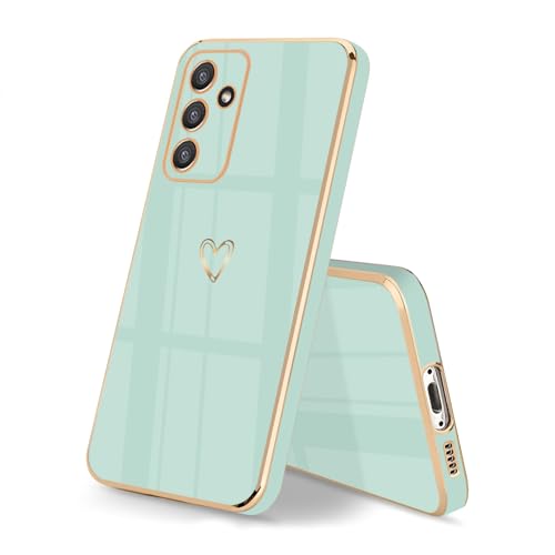 HopMore Handyhülle für Samsung Galaxy A13 5G / A04S Hülle Silikon mit Muster Motiv Süße Herz für Mädchen Frau Stoßfest Schutzhülle Ultra Dünn Weich TPU Cover Case Silikonhülle, Minzgrün von HopMore