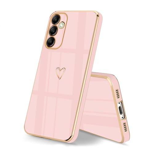 HopMore Silikon Hülle für Samsung Galaxy S24 FE 5G Hülle, Handyhülle für Samsung S24 FE Schutzhülle Ultra Dünne Weich Voller Schutz Case Cover, Stoßfeste Hülle Slim mit Muster Motiv Herz, Rosa von HopMore