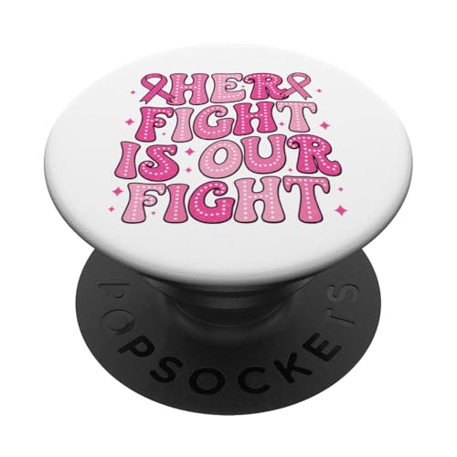 Ihr Kampf ist unser Kampf gegen Brustkrebs Family Matching Support PopSockets mit austauschbarem PopGrip von Hope In Pink Apparel.USA