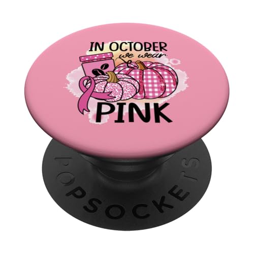 Im Oktober tragen wir rosa Brustkrebs-Bewusstseins-Kaffeebohnen PopSockets mit austauschbarem PopGrip von Hope In Pink Apparel.USA