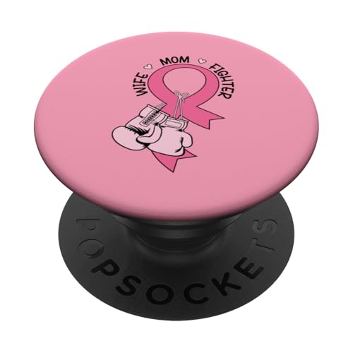 Pinke Schleife für Mama, Brustkrebs, Leopardenmuster, Kämpfer, Ehefrau, Mutter PopSockets mit austauschbarem PopGrip von Hope In Pink Apparel.USA