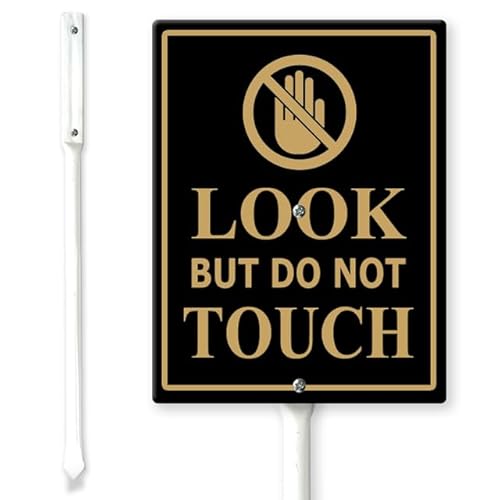 Horienteeon Klassisches gerahmtes Schild mit Heringen, 20 x 30 cm, stabiles Aluminium-Schild, rostfrei, Warnschild mit Aufschrift "Please Do Not Touch, Don't Touch", "No Touching" von Horienteeon