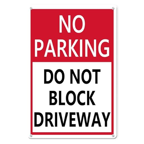 Horienteeon "No Parking Signs, Do Not Block Driveway" Aluminiumschilder, 30 cm × 40 cm, Privatparkschild, stabiles Aluminiumschild, Straße, Straße, Privatgrundstück, Parkschild für Außenwand, Straße von Horienteeon