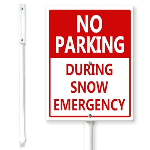 Horienteeon Schild mit Aufschrift "No Parking During Snow", mit Heringen, 11,5 x 15 cm, stabiles Aluminiumschild, rostfrei, schützen Sie Ihr Geschäft und Ihre Gemeinde, Vorsicht Eisschild, von Horienteeon