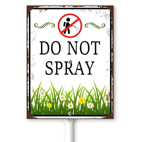 Horienteeon Schild mit Pfählen "Do Not Spray", 20 x 30 cm, stabiles Aluminium-Schild, rostfrei, Wildblumen-Hofschild, Rasenmäher-Schild, Rasenschild, keine Sprühschilder für Rasen, Hof, von Horienteeon