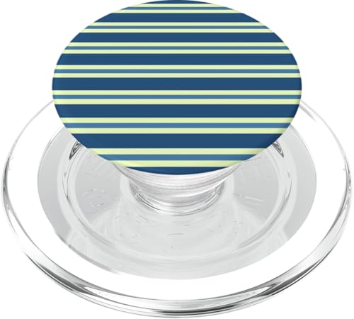 Blau Marineblau Weiß Gestreift Ästhetische Mädchen Preppy Streifen PopSockets PopGrip für MagSafe von Horizontal Stripes Elegant Pattern