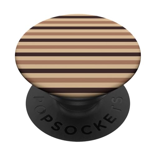 Braun gestreifte mädchenhafte ästhetische adrette hellbraune Streifen PopSockets Klebender PopGrip von Horizontal Stripes Elegant Pattern