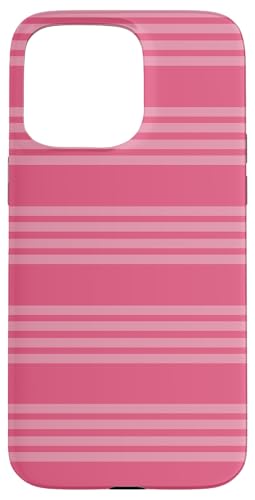 Hülle für iPhone 15 Pro Max Rosa gestreifte ästhetische Mädchen adrette Streifen von Horizontal Stripes Elegant Pattern