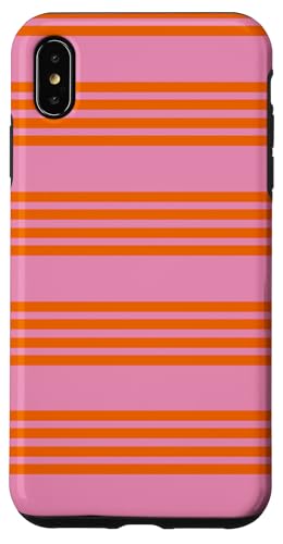 Hülle für iPhone XS Max Orange Pink gestreift ästhetische Mädchen adrette Streifen von Horizontal Stripes Elegant Pattern