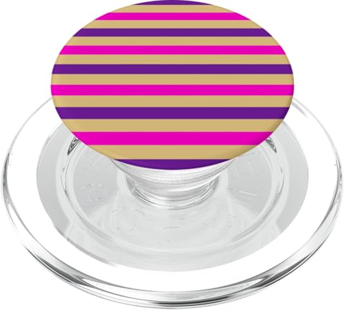 Lila Rosa gestreift Girly Aesthetic adrette gelbe Streifen PopSockets PopGrip für MagSafe von Horizontal Stripes Elegant Pattern