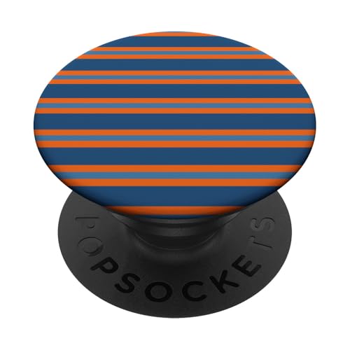 Orange Blau Marineblau gestreift ästhetisch Mädchen adrette Streifen PopSockets Klebender PopGrip von Horizontal Stripes Elegant Pattern